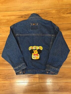 Vintage Disney Channel Playhouse Winnie the Pooh Kids Denim Jean Jacket Sz 6 Y2K